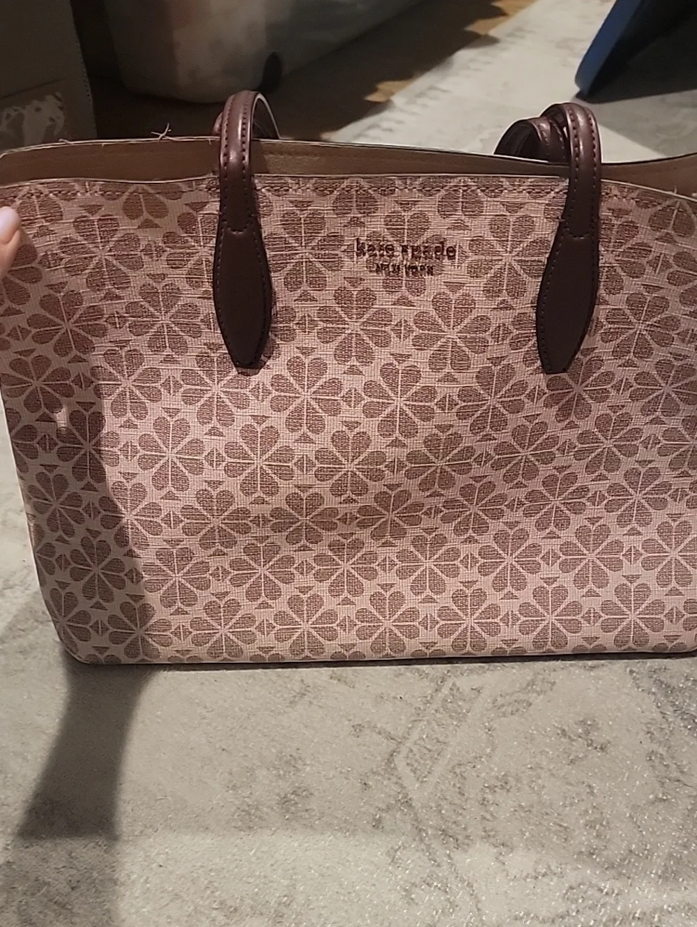 kate spade Pink Floral Jacquard Tote with Kate Spade Pink Puppy Pouch